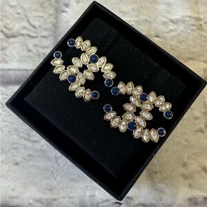 CHANEL Blue and Gold Women's Earrings authentic